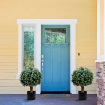 2FT Artificial Boxwood Topiary Balls with Lights