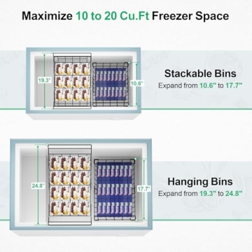 iSPECLE Chest Freezer Organizer Bins - 2 Pack