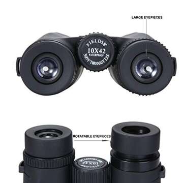 Huntsman Outdoors 10x42 Binoculars - Fog Proof, High Def