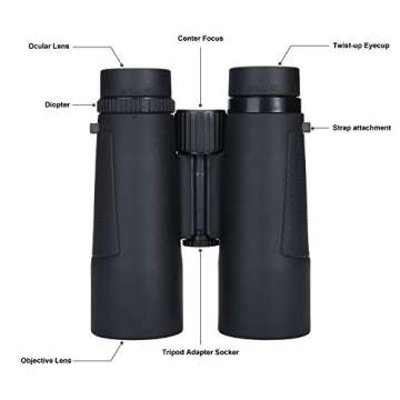 Huntsman Outdoors 10x42 Binoculars - Fog Proof, High Def