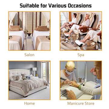 Giantex Pedicure Footrest Technician Nail Equipment, Salon Spa Beauty Footrest Home Pedicures with Height Adjustable Seat, Non-Slip Legs and Padded Seat Simple assembly Manicure Stool(Black)