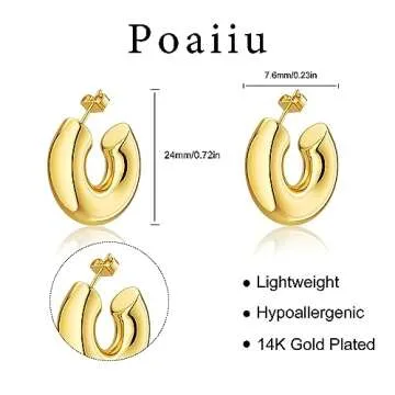 Chunky Gold Hoop Earrings - Trendy and Stylish Jewelry