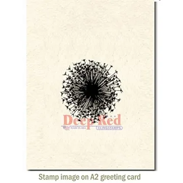 Deep Red Dandelion Rubber Cling Stamp - 2 x 2 Inches