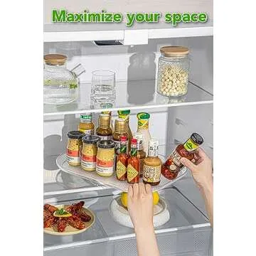 Family Gadgets Rectangle Lazy Susan, Excellent Quality, Fridge Organizer, Kitchen Storage Turntable Rectangular Shape, Organizer for Refrigerator, Cabinet, Pantry, Square Lazy Susan