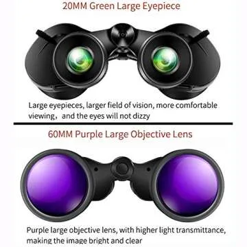BORWOLF 12-36X60 High Magnification HD Professional Zoom Binoculars Outdoor Hunting Telescope High Power Binoculars for Bird Watching