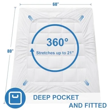 Cooling Quilted Mattress Pad for Queen Size Bedding
