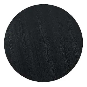 DREAMODERN 46.5'' Round Wood Dining Table for 4-6, Modern Circle Kitchen Table for Living Room Dining Room, φ46.5"x30.2" Contemporary Living Room Dining Room Table Furniture - Black