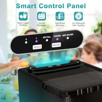 TOTTE Ice Maker 35lbs/Day, 9 Ice Cubes in 6 Mins