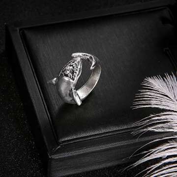 2pcs Shark and Hammerhead Rings - Quirky Ocean Jewelry