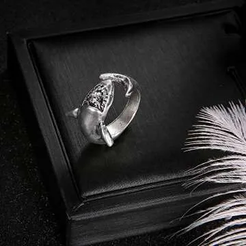 2pcs Shark and Hammerhead Rings - Quirky Ocean Jewelry