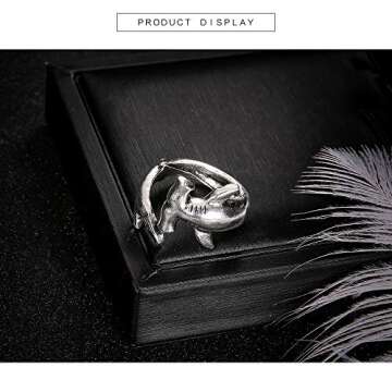 2pcs Shark and Hammerhead Rings - Quirky Ocean Jewelry