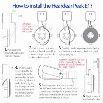 Outlet Wall Mount Stand/Holder for Echo Dot 3rd Generation Smart Home Speakers Space-Saving Hanger Plug for Alexa Built-in Cable Management Hide Messy Wires(1 Pack Black)