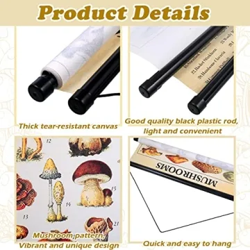 Geyee Vintage Mushroom Wall Art for Home & Office Decor