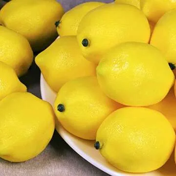 30 Pack Faux Yellow Lemons - Lifelike Artificial Fruits for Decorations