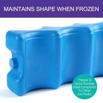 LotFancy 2PCS Contoured Freezer Packs for Breastmilk Bottle Storage, Lunch Box, Insulated Bags, Long Lasting Reusable Cool Packs for Beer Cans Soda, Camping Beach Picnic