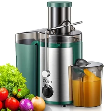 QCen Juicer Machine, 500W Centrifugal Juicer Extractor with Wide Mouth 3” Feed Chute for Fruit Veg...