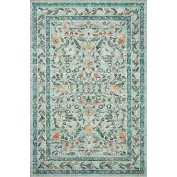 Loloi Rifle Paper Co. Courtyard Collection COU-03 Sage 2'-0" x 5'-0" Accent Rug feat. CloudPile