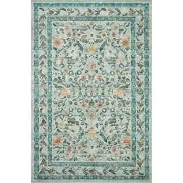 Loloi Rifle Paper Co. Courtyard Collection COU-03 Sage 2'-0" x 5'-0" Accent Rug feat. CloudPile