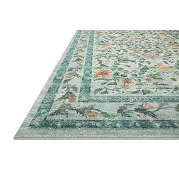 Loloi Rifle Paper Co. Courtyard Collection COU-03 Sage 2'-0" x 5'-0" Accent Rug feat. CloudPile
