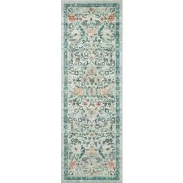 Loloi Rifle Paper Co. Courtyard Collection COU-03 Sage 2'-0" x 5'-0" Accent Rug feat. CloudPile