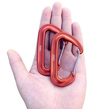 L-Rover Carabiner,12KN Lightweight Heavy Duty Carabiner Clips,Aluminium Wiregate Caribeaners for Ham...