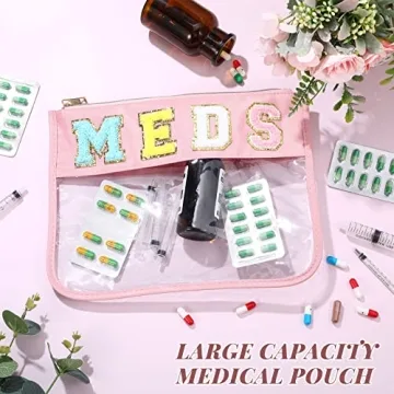 Kigeli Chenille Letter Medical Pouch for Home Travel