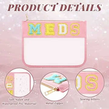 Kigeli Chenille Letter Medical Pouch for Home Travel