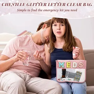 Kigeli Chenille Letter Medical Pouch for Home Travel