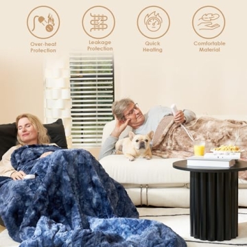 EHEYCIGA Electric Heated Blanket Throw - Luxurious Warmth