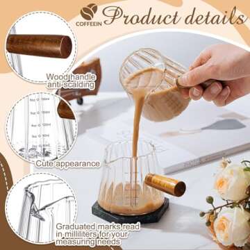 Stylish Jingmore Espresso Shot Glasses with Wood Handle