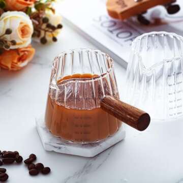 Stylish Jingmore Espresso Shot Glasses with Wood Handle