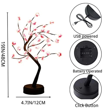 Cherry Blossom Tree Lamp - 18inch LED Night Light