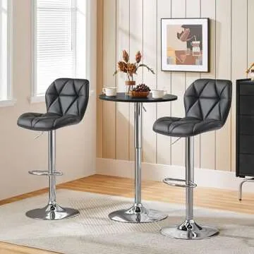 Yaheetech Grey Bar Stools Set of 2 - Swivel, Height Adjustable