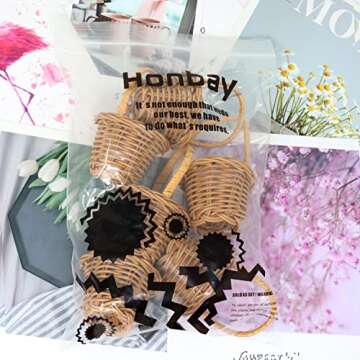 Honbay 6PCS Miniature Woven Baskets with Handles Tiny Candy Gifts Basket Mini Flower Basket for Wedding Party Favors Crafts Decor