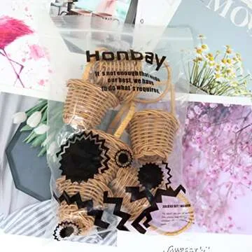 Honbay 6PCS Miniature Woven Baskets with Handles Tiny Candy Gifts Basket Mini Flower Basket for Wedding Party Favors Crafts Decor
