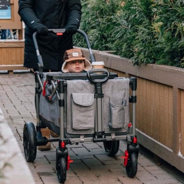 Busy Bee Foldable Wagon Stroller for 2 Kids - Grey