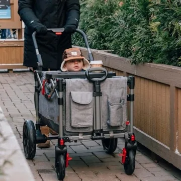 Busy Bee Foldable Wagon Stroller for 2 Kids - Grey