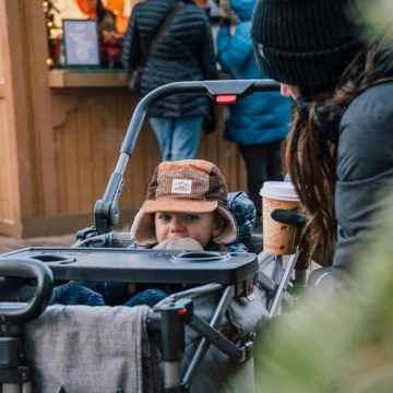 Busy Bee Foldable Wagon Stroller for 2 Kids - Grey