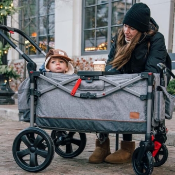 Busy Bee Foldable Wagon Stroller for 2 Kids - Grey