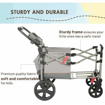 Busy Bee Foldable Wagon Stroller for 2 Kids - Grey