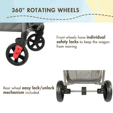 Busy Bee Foldable Wagon Stroller for 2 Kids - Grey