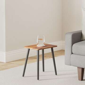 FORAOFUR Side Table, Rectangular Wooden Small End Table, Small Accent Table for Living Room, Bedroom...