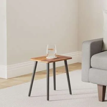 FORAOFUR Side Table, Rectangular Wooden Small End Table, Small Accent Table for Living Room, Bedroom...