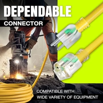 Durable 50ft Extension Cord for Heavy-Duty Use by LifeSupplyUSA