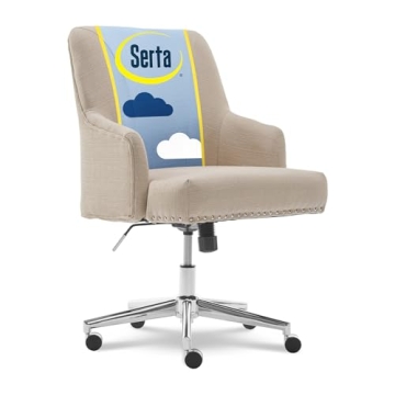 Elegant Serta Leighton Memory Foam Desk Chair in Beige