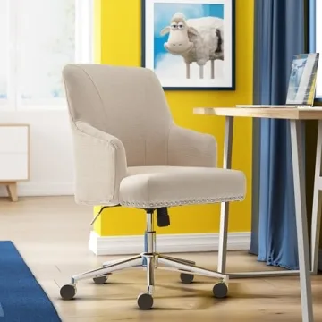 Elegant Serta Leighton Memory Foam Desk Chair in Beige