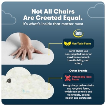 Elegant Serta Leighton Memory Foam Desk Chair in Beige