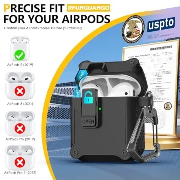 RFUNGUANGO Protective Case for Airpods 1st & 2nd Generation