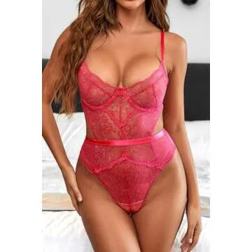 Aranmei Lace Teddy Bodysuit for Women - Elegant Lingerie