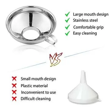Stainless Steel Wide Mouth Canning Funnel for Kitchen Use